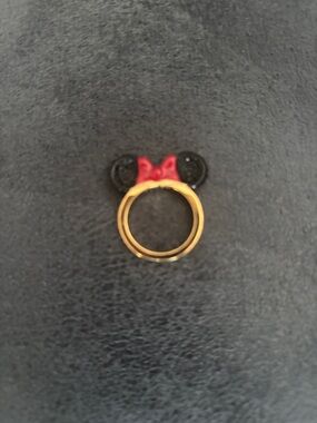 Kate Spade size 6 Minnie-Style Gold Ring with Black Ears and Red Bow